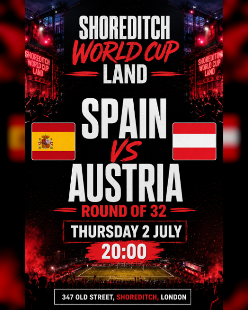 Spain vs Austria World Cup Screening at Shoreditch World Cup Land