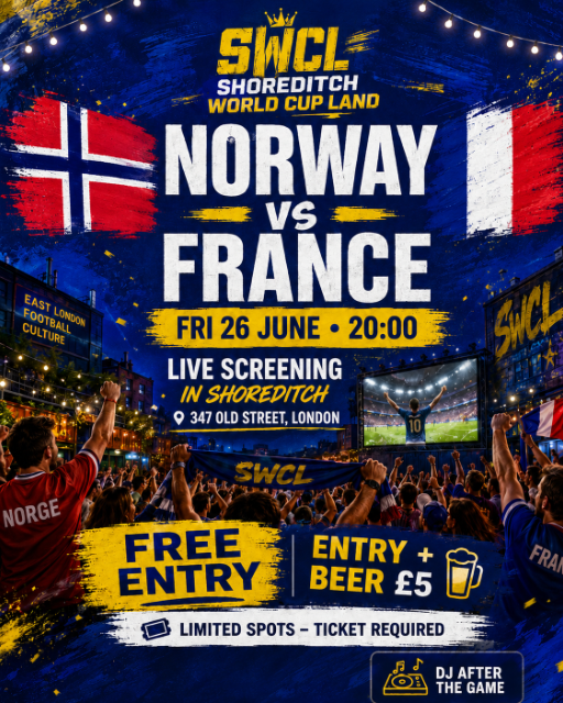 France vs Norway World Cup Live | Free Entry at Shoreditch World Cup Land