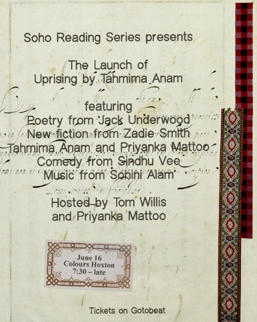 Soho Reading Series & The Multitude present The Launch of Uprising by Tahmima Anam 