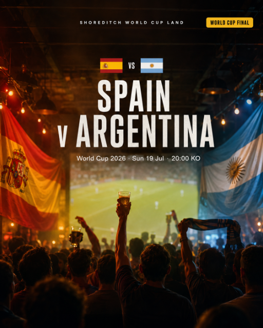 Spain vs Argentina Final Live Screening + DJ at Shoreditch World Cup Land