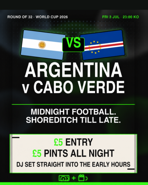 Argentina vs Cabo Verde World Cup Screening at Shoreditch World Cup Land
